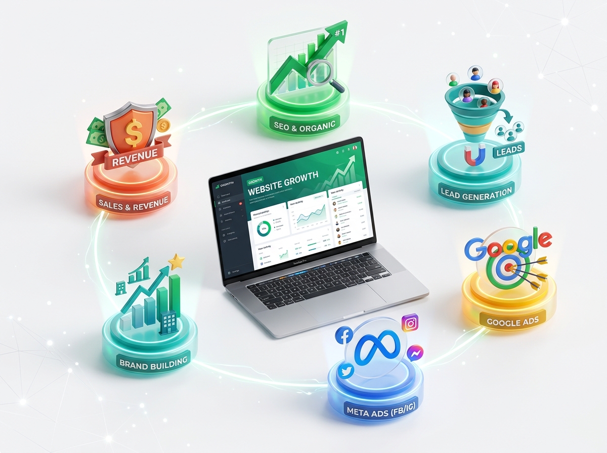 Organic search and SEO growth ecosystem built into website structure
