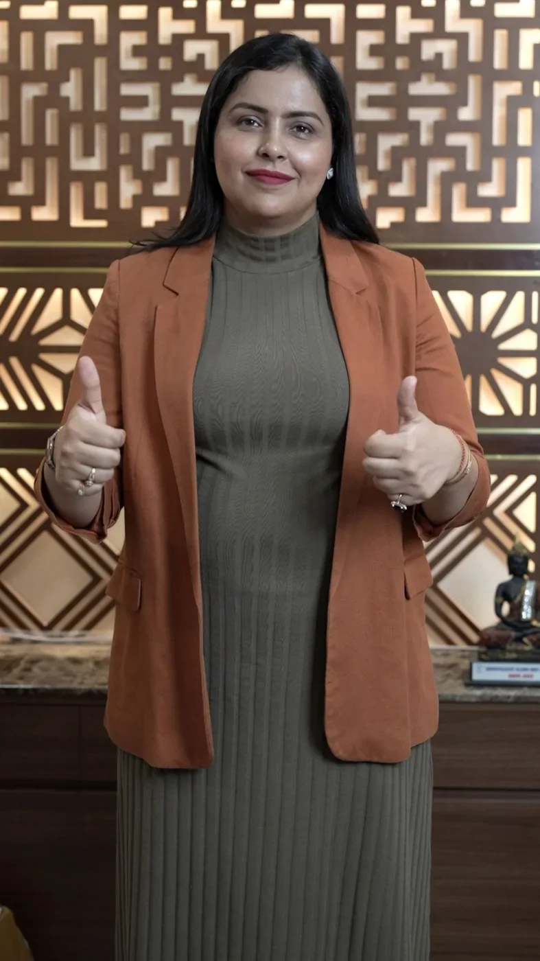 A professional woman in an office in Delhi